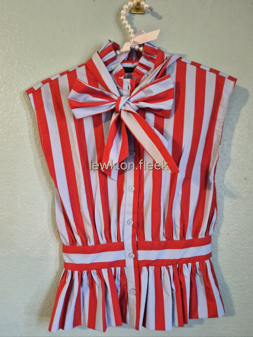 ZARA KNOTTED STRIPED BLOUSE